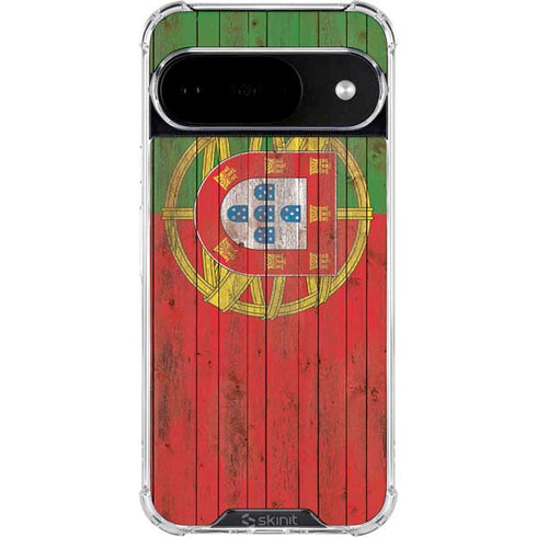 Portuguese Flag Dark Wood Google Pixel 10 Clear Case